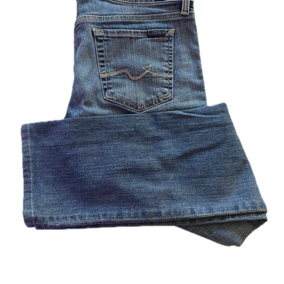 Seven for All Mankind Womens Washed Denim Mid-Rise Straight Leg Jeans Sz 29 EUC - Picture 8 of 8